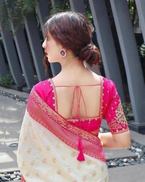 Traditional Festival Wear Saree, Banarasi Soft Silk Sari With Blouse