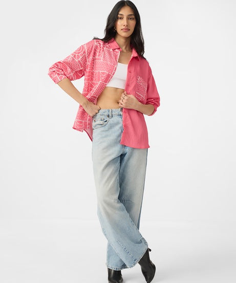Textured Desert Rose Women Boyfriend Shirts