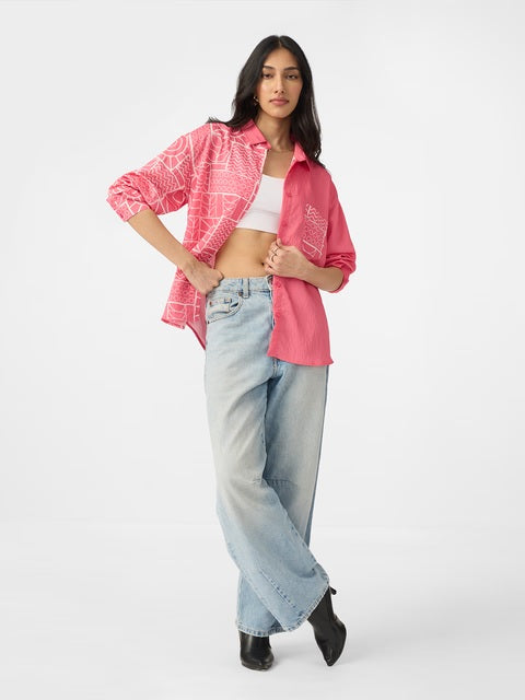 Textured Desert Rose Women Boyfriend Shirts