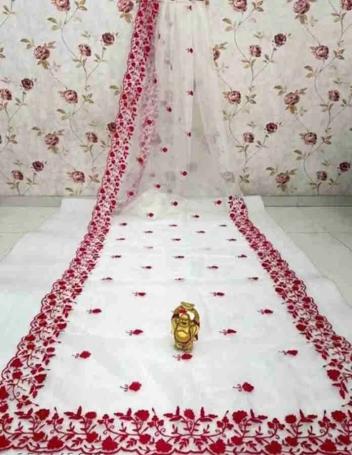 Wedding Wear Fancy Soft Organza Silk Saree, Traditional Classic Sari & Blouse