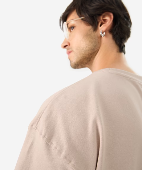 Solids Beige Oversized T-Shirts