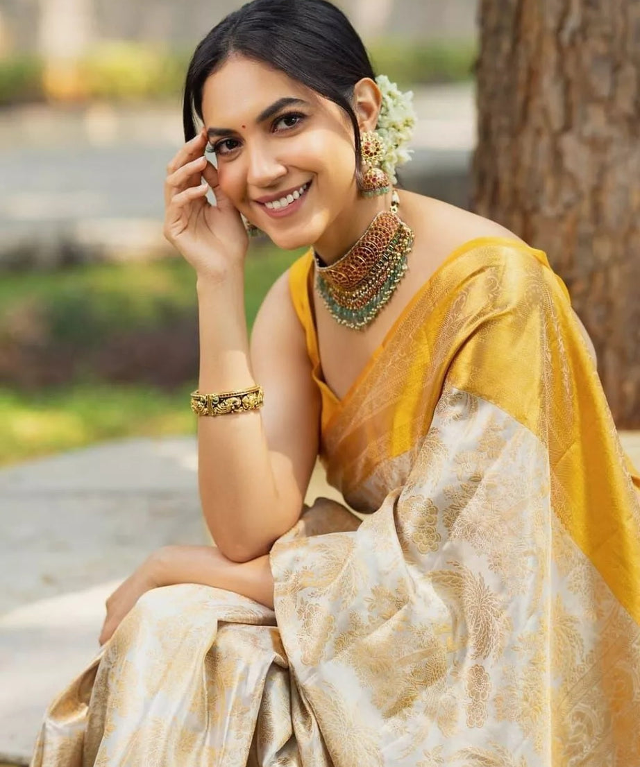 Designer Festival Collection Soft Lichi Silk Saree & Blouse