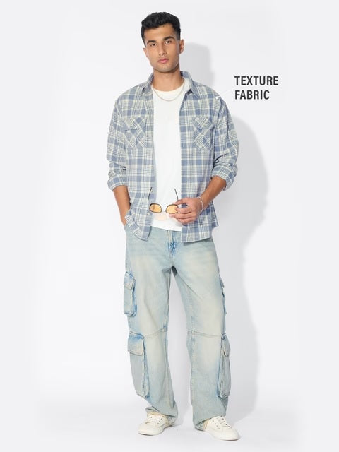 Plaid Skyfall Men Utility Shirts