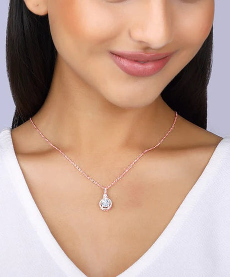 Rose Gold Drizzle Drop Pendant With Link Chain