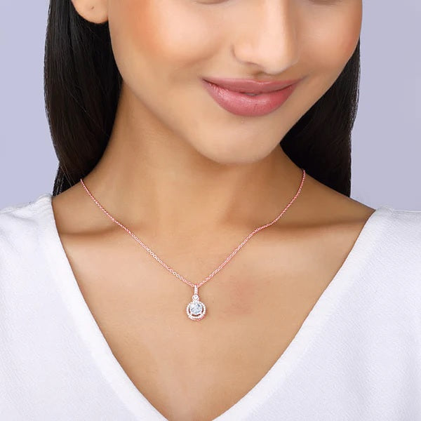 Rose Gold Drizzle Drop Pendant With Link Chain