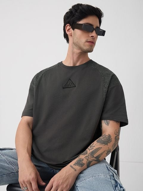 Aztec Grey Oversized T-Shirts