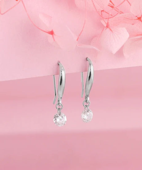 Silver Classic Shiny Drop Earrings