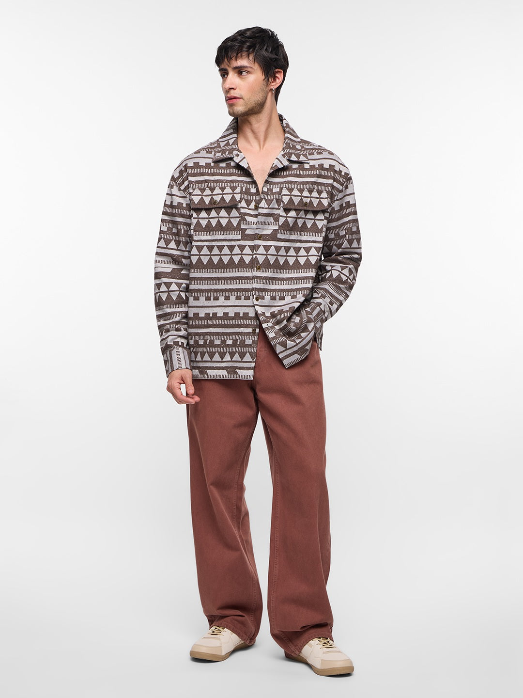 Jacquard Sandstone Men Shackets