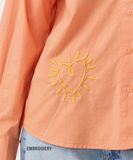 Coral Rose Women Boyfriend Shirts