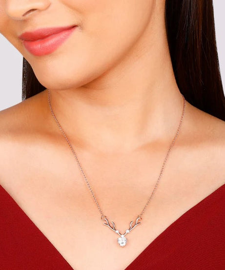 Rose Gold Deer Heart Necklace