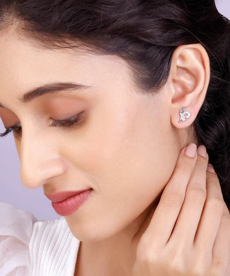 Silver Love Like A Butterfly Studs