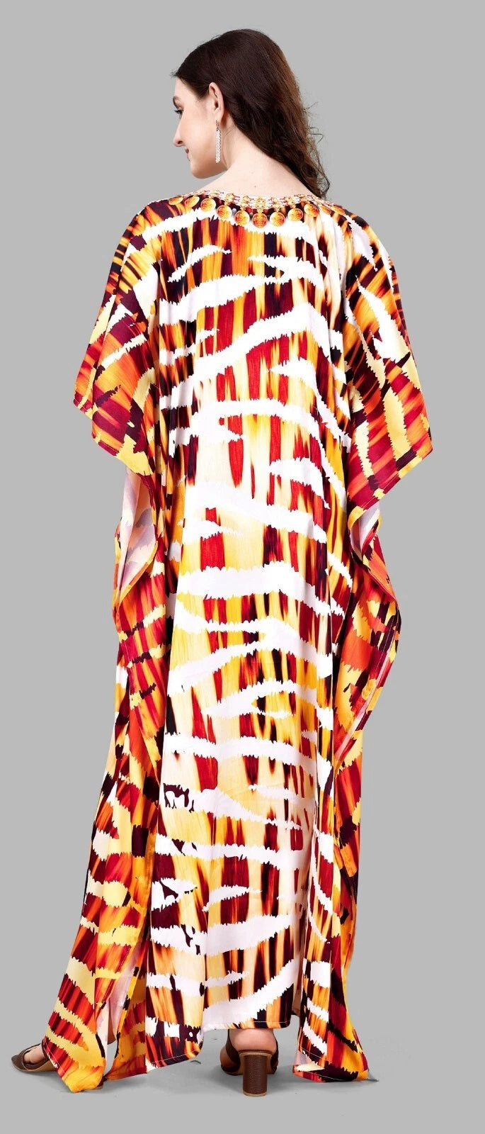 Kaftan Dress For Women V-Neck Long Maxi Style Dress For Ladies