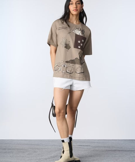 Cat-Tastrophe Women Oversized T-Shirts