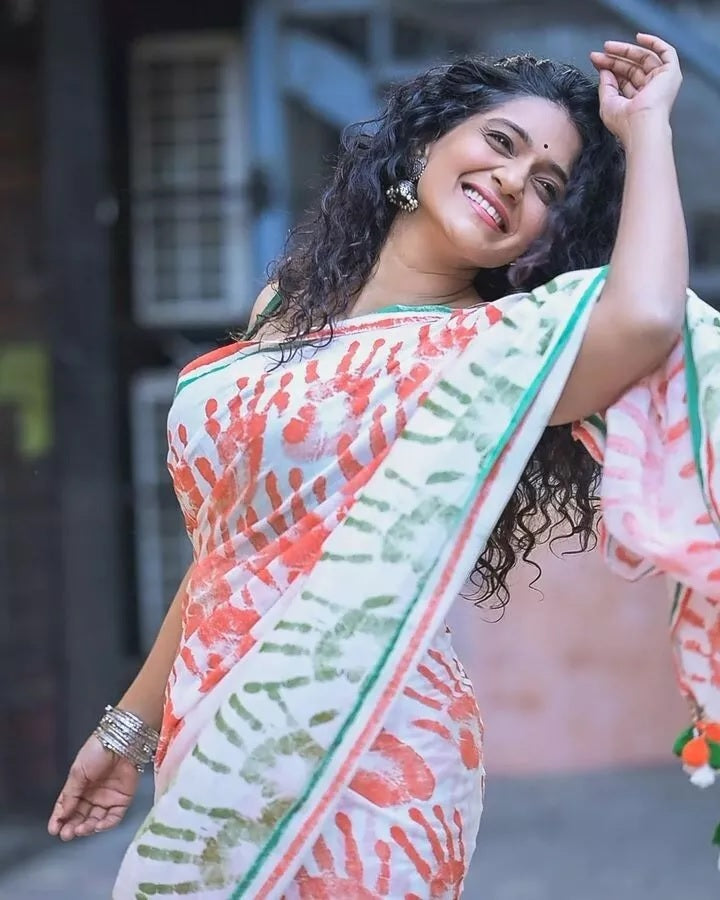 Faux Georgette With Beautiful Digital Printed Saree With Blouse