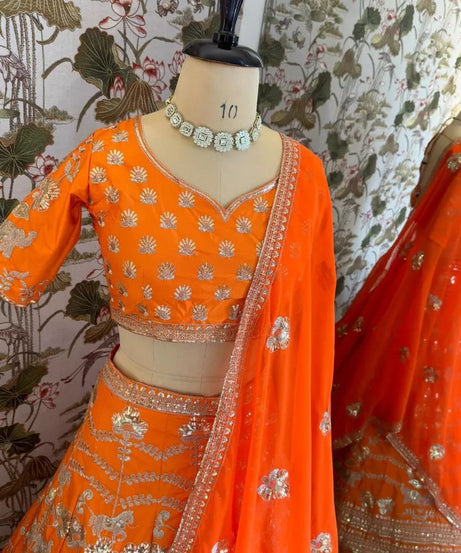 Jalpari Silk With Embroidery Sequence Zari Design Work Lehenga Work