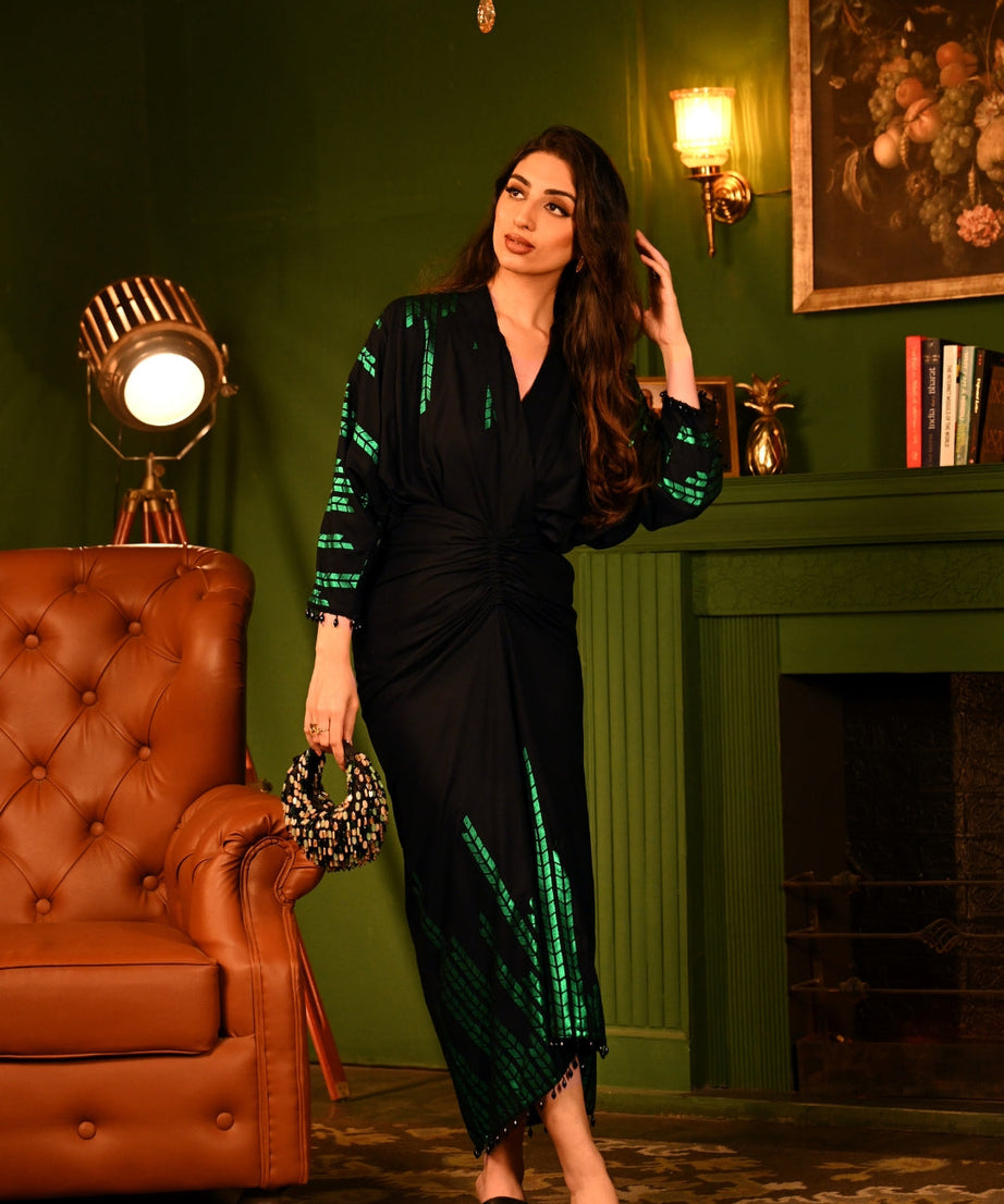Elegant Black Party Dress Long Sleeve Sequin Maxi Dress For Women
