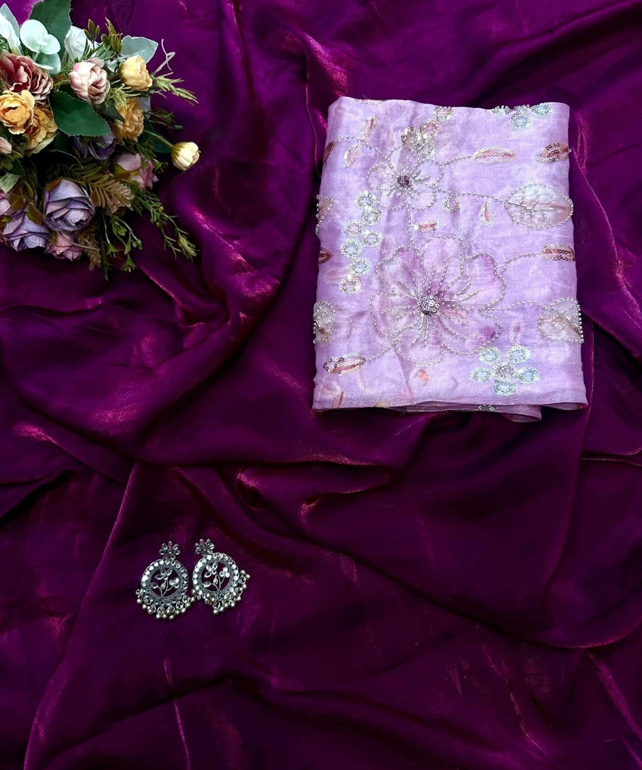 Soft Tebi Silk With Digital Print Saree, Traditional Wear Sari With Blouse
