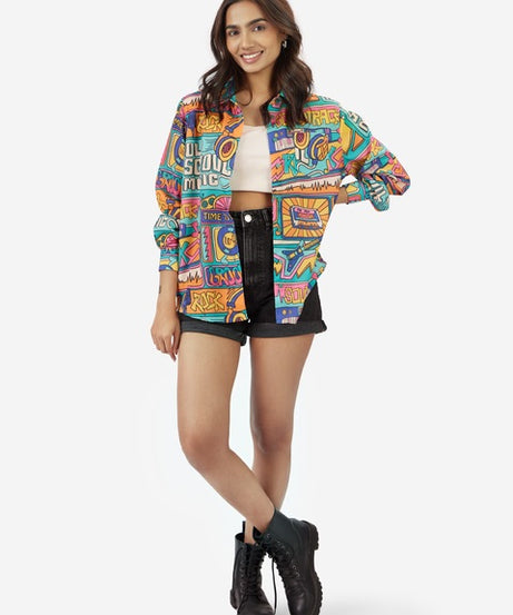 TSS Originals Musical Vibe Women Boyfriend Shirts