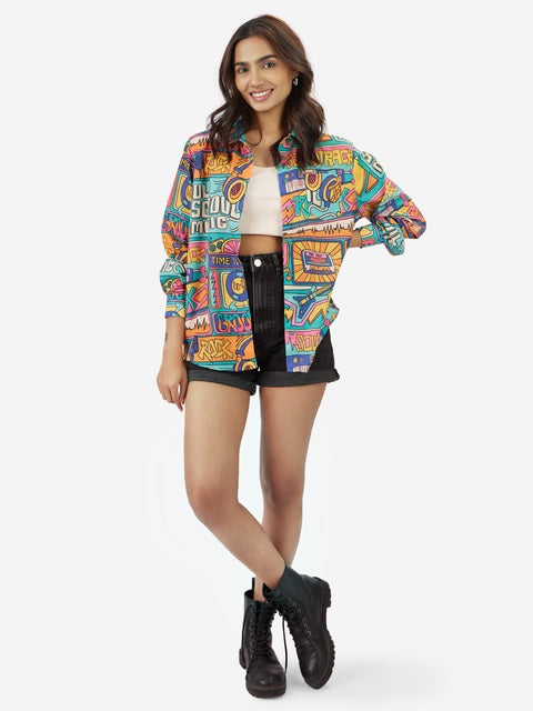 TSS Originals Musical Vibe Women Boyfriend Shirts