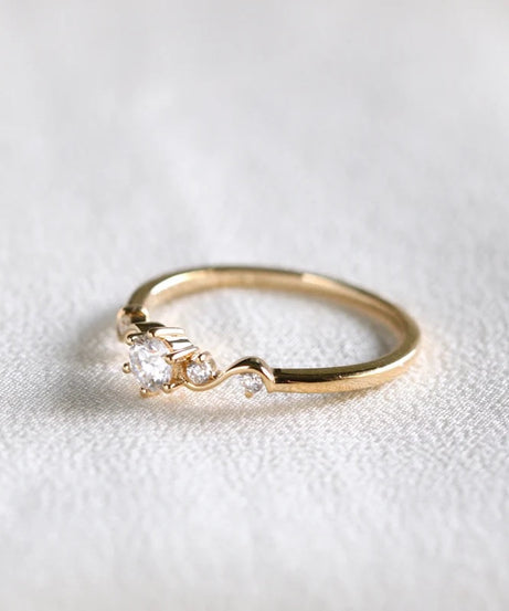 Solid Gold Diamond Engagement Ring