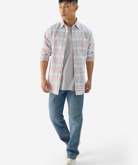 Plaid Single Patch Shirts