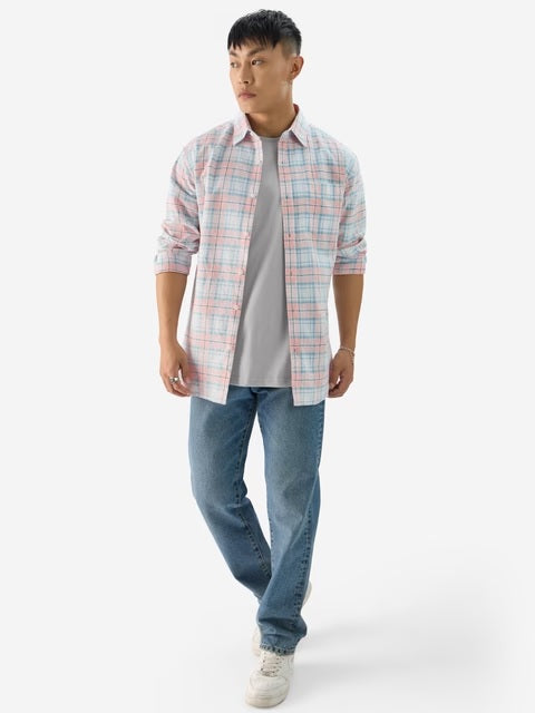 Plaid Single Patch Shirts