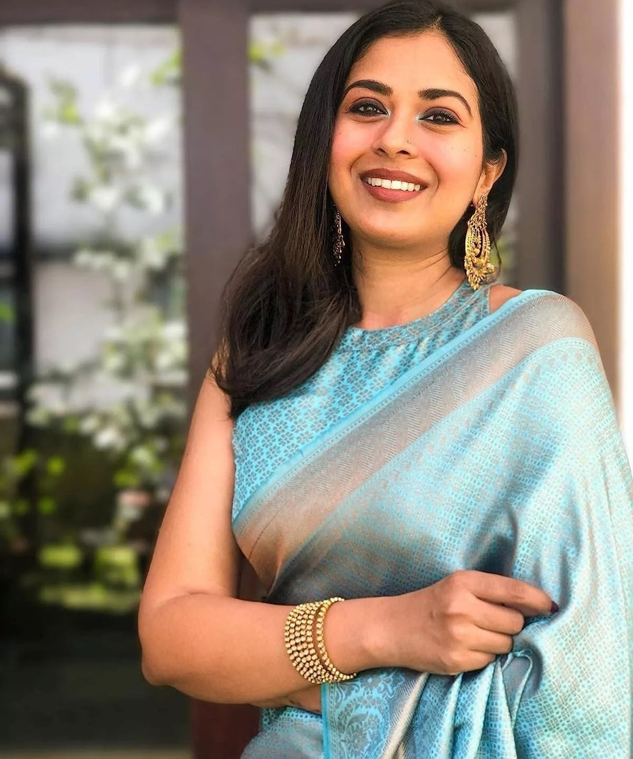 Bollywood Banarasi Soft Silk Saree For Women's, Fancy Style Sari & Blouse