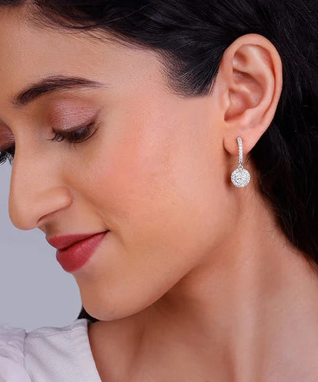 Silver Zircon Drizzle Drop Earrings