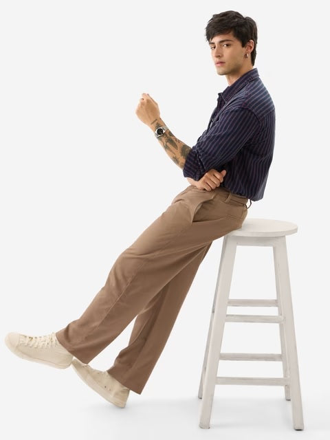 Indigo Stripes Men Relaxed Shirts