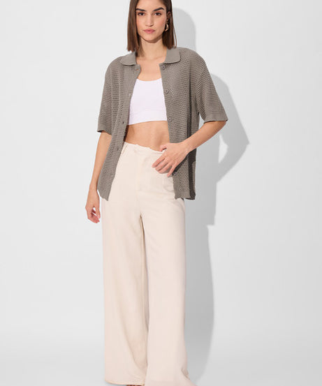 Open Knit Milano Women Boyfriend Shirts