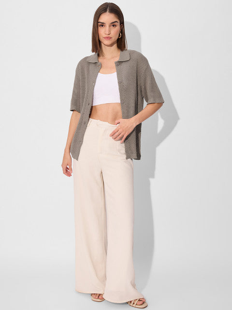 Open Knit Milano Women Boyfriend Shirts