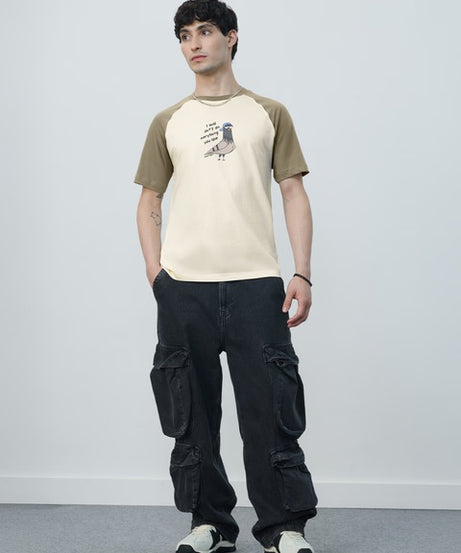 Colourblock Wingin It Men Relaxed Fit T-Shirts
