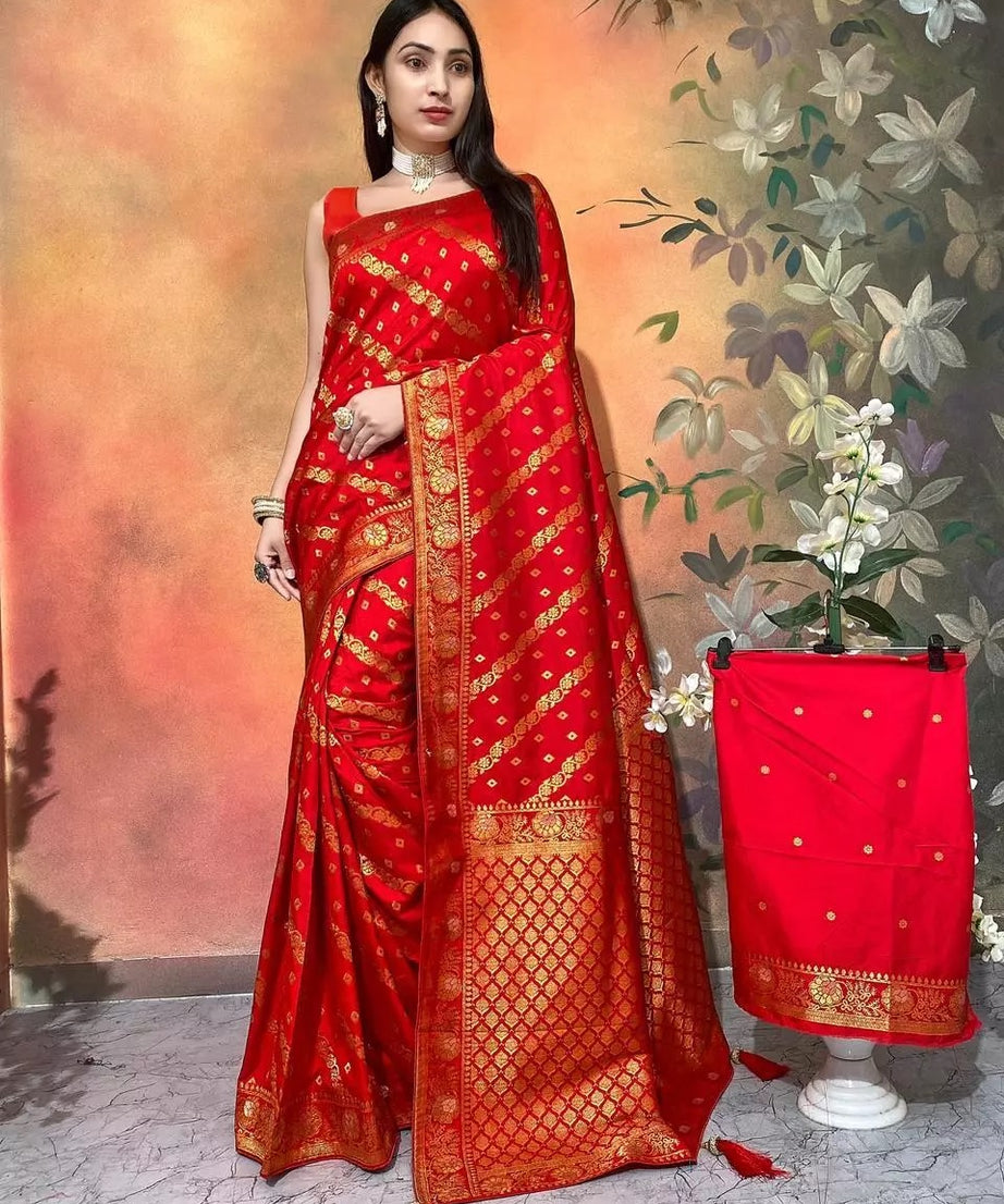 Ethnic Party Wear Indian Dola Silk Saree & Blouse