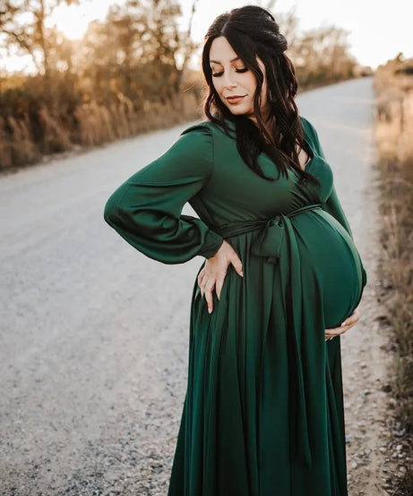 Elegant Blush Beige Long Satin Multiway Dress - Maxi Gown