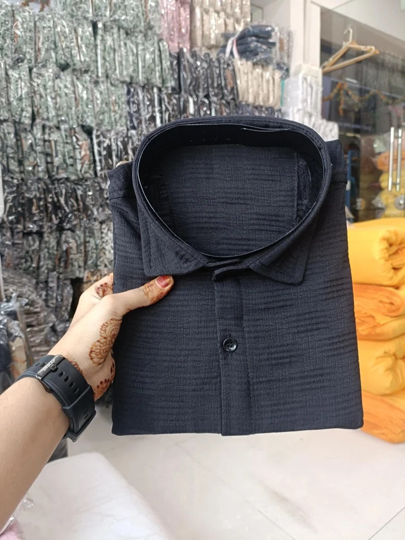 Men's Popcorn & Half Sleeve Shirt Set