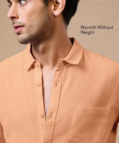 Cotton Linen Peach Shirts