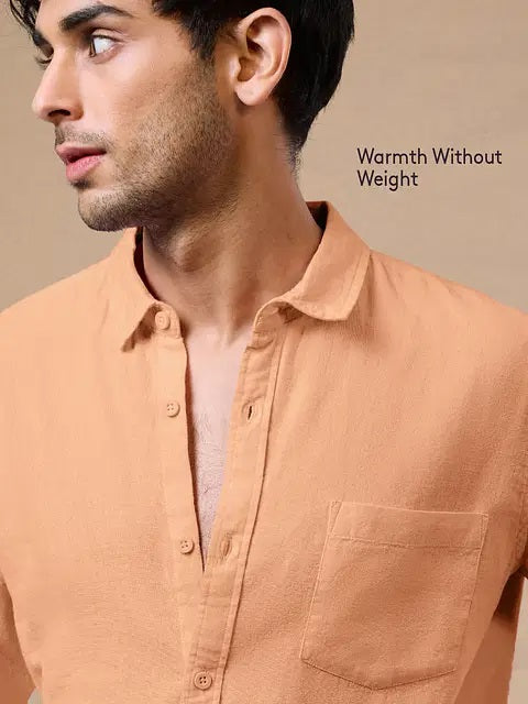 Cotton Linen Peach Shirts