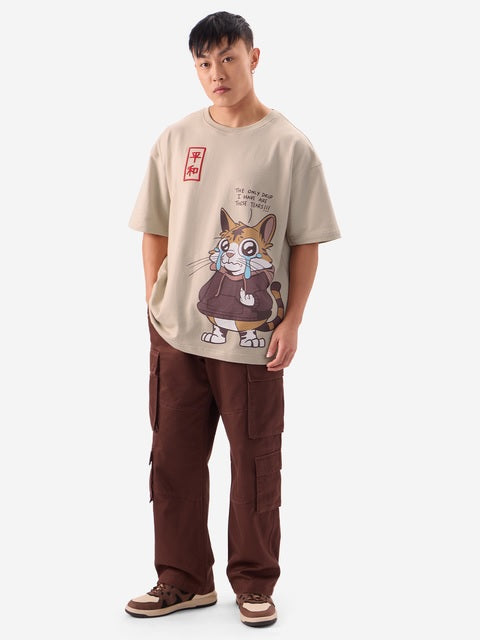 Drippy Cat Oversized T-Shirts