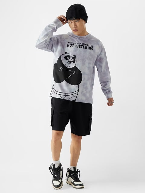 Kung Fu Panda Not Interested Oversized Full Sleeve T-Shirts