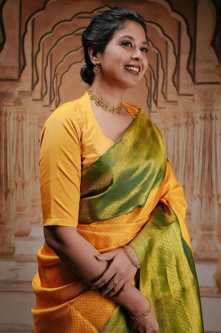 Banarasi Soft Silk Sari With Blouse