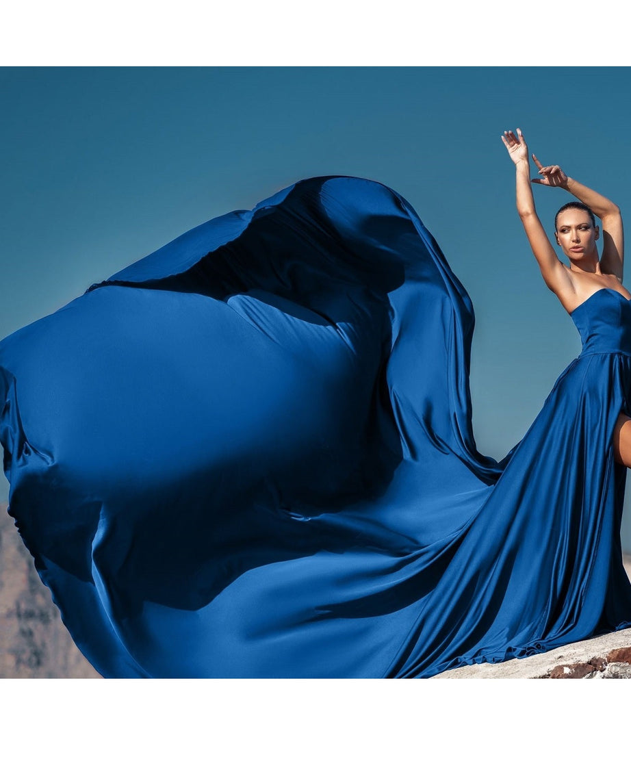 Long Flying Dress for Photoshoot, Long Train Dress