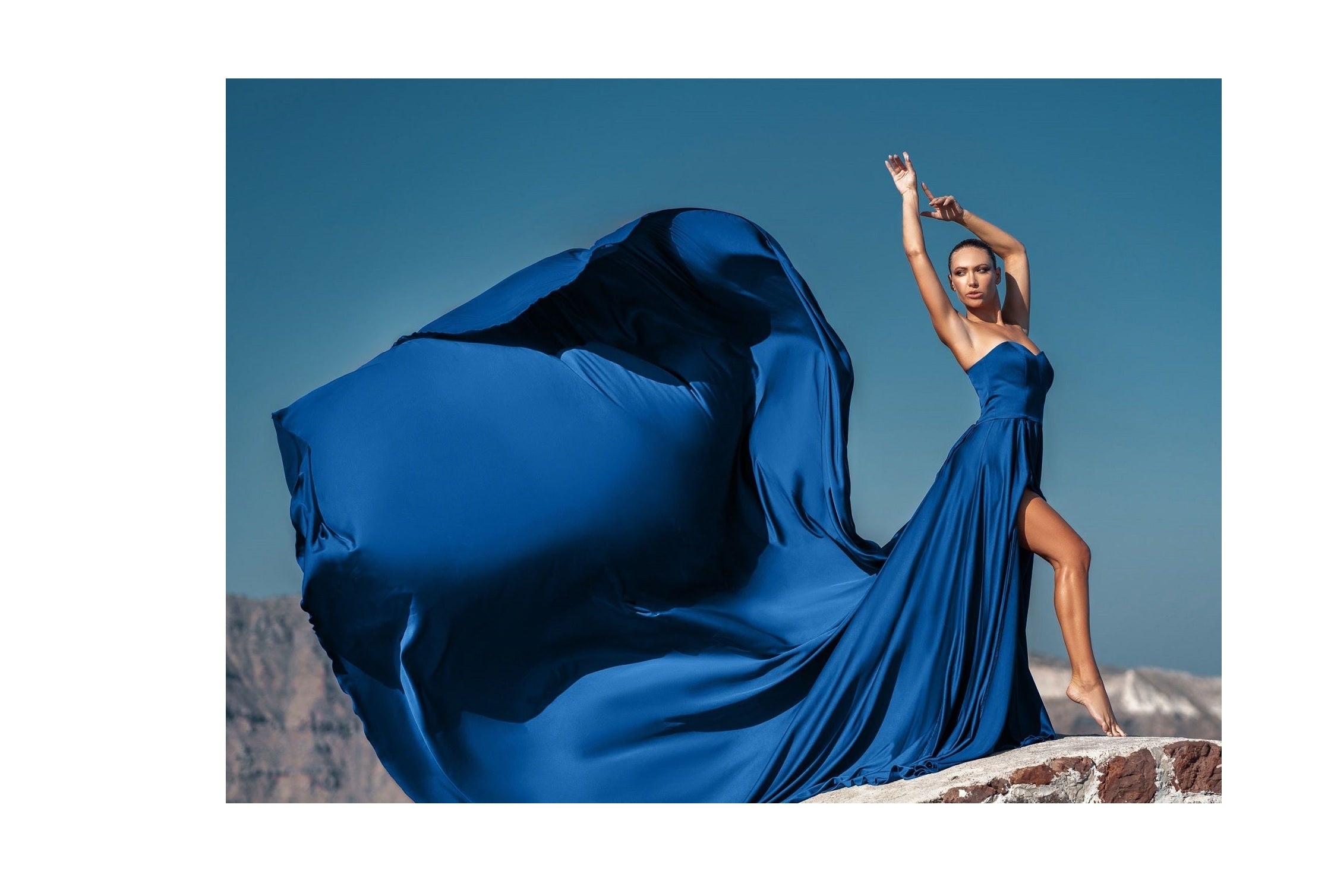 Long Flying Dress for Photoshoot, Long Train Dress