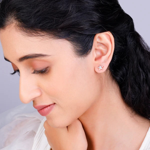 Rose Gold Starfish Earrings
