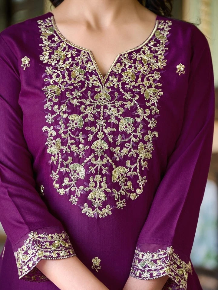 Classic Traditional Designer Roman Silk Salwar Kameez Suit 12-AW