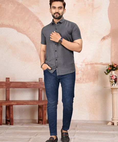 Pure Cotton Lining Pattern  Men's Shirt