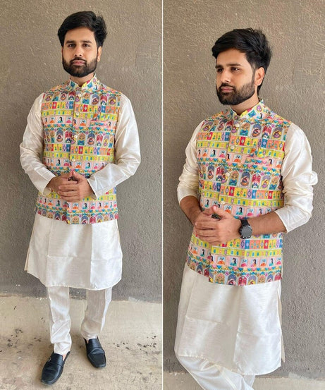 Heavy Banglori Silk Koti Ready to Wear Set For Men's