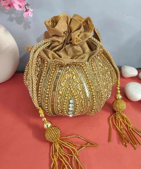 Designer Lotus  Potli Bag
