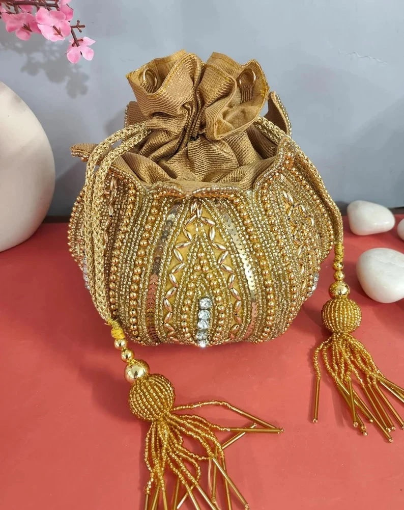 Designer Lotus  Potli Bag