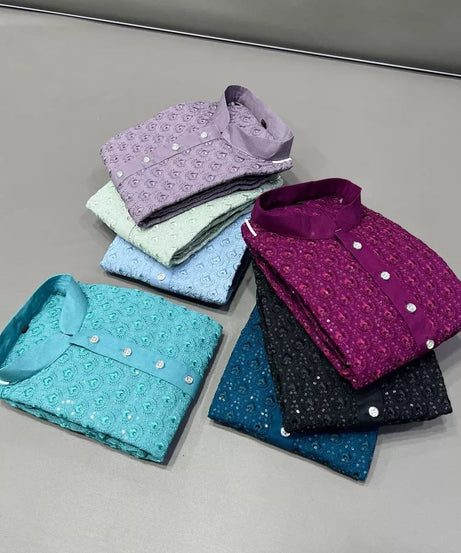 Bollywood Classic Full Stitched Rayon Kurta Pajama Set For Men's