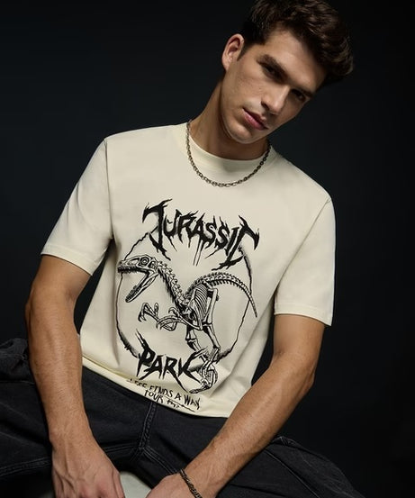 Jurassic Rockstar Raptor Men Relaxed T-Shirts